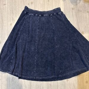 Hard Tail Denim Knee Length Panel Skirt